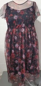 Torrid Floral Mesh Midi Dress